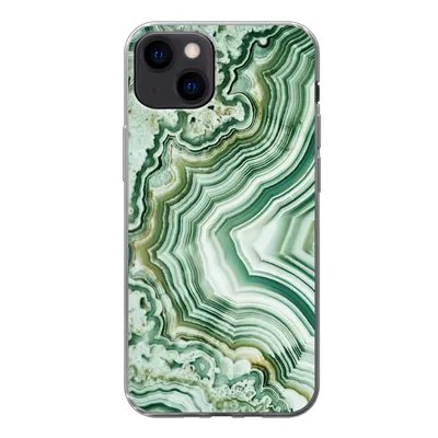 Produktbild von MuchoWow® Handyhülle Schutzhülle Hülle für iPhone 13 Natursteine - Grün - Gesteine und Mineralien Silikon Softcase Handy Hülle - Karteninhaber