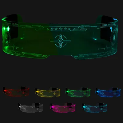 LED-Lichtbrille mit 7 Farben, Neon-Visier, Rave-Brille, 1 Stück