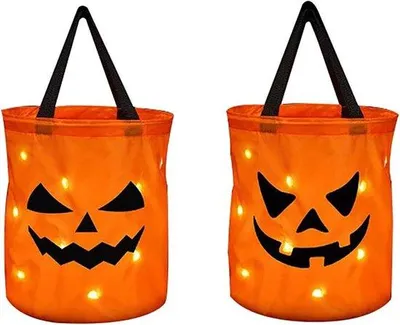 Image de Sacs de Halloween pour enfants, 30 cm de haut, avec éclairage LED