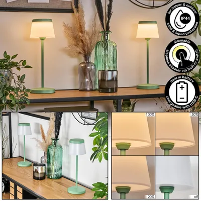 Produktbild von Spinea dimmbare Tischlampe aus Metall/Kunststoff in Grün/Weiß