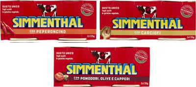 Produktbild von TESTPAKET Simmenthal Fertiggericht aus Rindfleisch in Gemüsegelee Dosenfleisch mit Tomaten - mit Artischocken - mit Chili ( 6 x 135g )