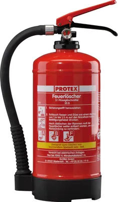 Produktbild von PROTEX FBDP3 3 Liter ABF Fettbrandfeuerlöscher mit Wandhalter