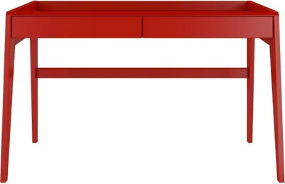 Produktbild von Visby Lisa Holzbuche Schreibtisch mit erhöhten Rand / Frisiertisch Schminktisch mit 2 Schubladen / Rot