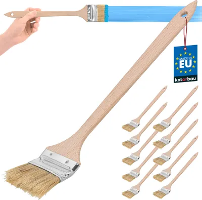 Produktbild von KOTARBAU® 10er Set Heizkörperpinsel 63 mm Winkelpinsel Lasurpinsel Lackierpinsel Malerpinsel Holzpinsel für Schwer Zugängliche Stellen
