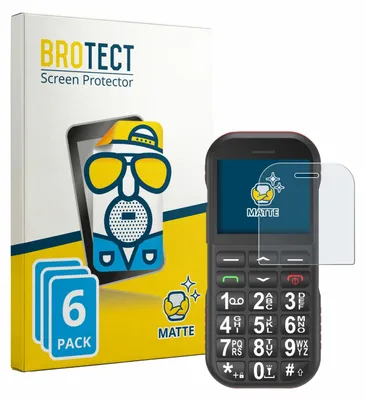 Produktbild von 6x BROTECT Schutzfolie für Ufferson Seniorenhandy Displayschutz Displayschutzfolie Folie Matt Entspiegelungsfolie