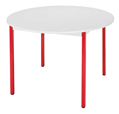 Produktbild von SODEMATUB Mehrzwecktisch lichtgrau, rot rund, Vierkantrohr rot, 80,0 x 80,0 x 74,0 cm
