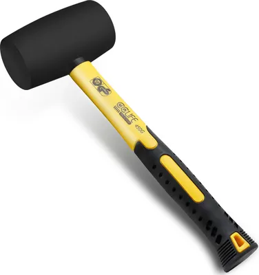 Produktbild von CCLIFE Gummihammer Schwarz 450g durch und GS Gummi hammer mit zwei Seiten, Schonhammer für Bodenleger und Fliesen, Farbe: Schwarz