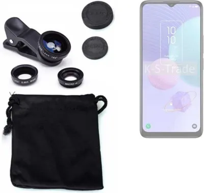 Produktbild von K-S-Trade Smartphone Kamera Linsen Set Kompatibel mit TCL 405 3in1 Clip-On Kamera Adapter Macro Weitwinkel FishEye Fischauge Objektiv Linse