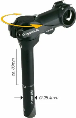 Produktbild von By,Schulz Vorbau Stem Quill Twist SDS 115 mm schwarz - Alu 6061-T6 3D geschmi...