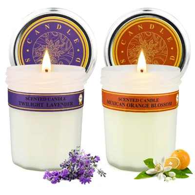 Produktbild von TRMLBE Duftkerze Aromatherapie-Kerzen Geschenkset 210 g, 2-teilig Aufkleber Can Glasses Duftkerzen-Dekorationsset, Typ C