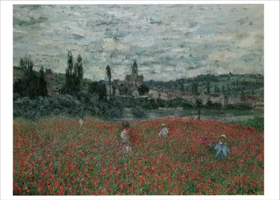 Produktbild von Kunstkarte Claude Monet "Mohnblumen bei Vétheuil"