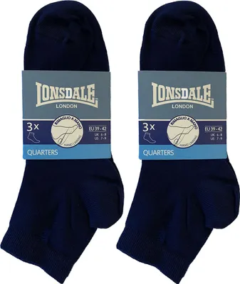 Produktbild von Lonsdale 6 Paar Quarter Socken Leichter Stoff Gekämmte Baumwolle (Blau, 43-46)