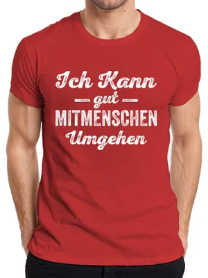 Produktbild von Ich kann mit Menschen umgehen Sarkastisch Antisocial Humor Ironie Herren T-Shirt, Rot, XXL