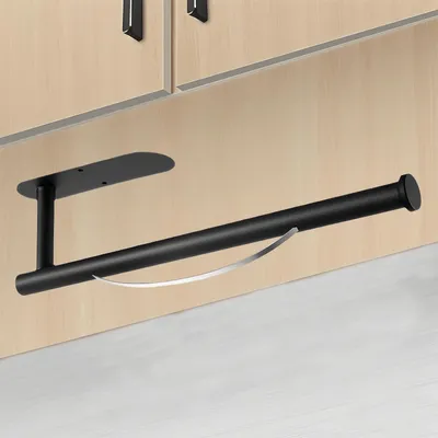 Produktbild von Küchenrollenhalter - Selbstklebend oder zur Montage ohne Bohren - Wand- oder Unterbaumontage - Edelstahl Schwarz