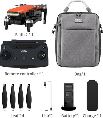 Zdjęcie produktu dla Cfly Faith2 Składany 4k Kamera Dron z 3-osiową Gimbal 35min Czas lotu żółty 3 baterie
