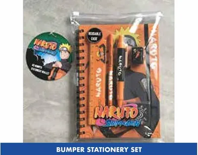 Zdjęcie produktu dla Zestaw piśmienniczy Naruto – format A5, z gumką ochronną