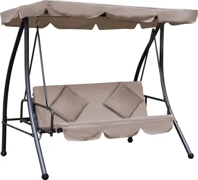 Produktbild von Hollywoodschaukel mit Liegefunktion Braun 200x 125 x 170 cm