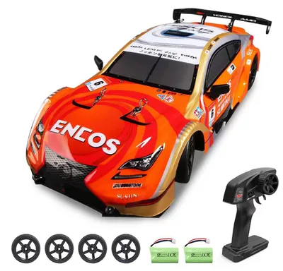 Produktbild von Ferngesteuertes Drift-Auto, Ferngesteuertes Auto, 1/16, 2,4 GHz, ferngesteuertes Rennauto mit Licht, Kindergeschenk für Kinder, Jungen und Mädchen, 2 Batterien