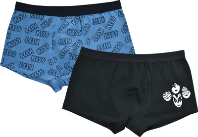 Produktbild von KISS Boxershorts für Herren Unterhose Unterwäsche Männer Blau/Schwarz (2er Pack), Größe:L