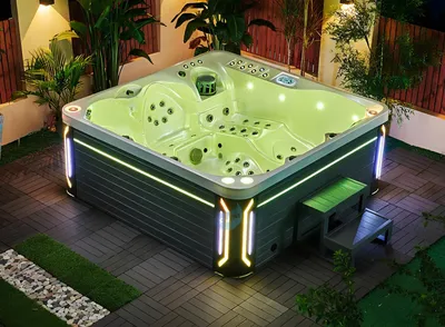 Productafbeelding van Whirlpoolbad met hydromassage, 210x210 cm