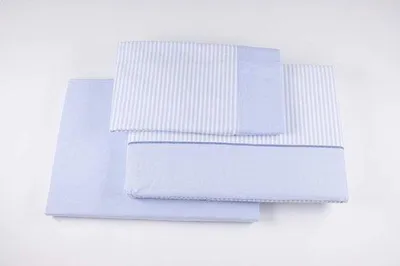 Obrázek produktu pro Bavlněná spací souprava – pohodlná spací souprava – 100 % bavlna – 120 x 190/200 cm – modrá