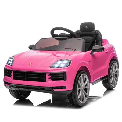 Produktbild von FCH Kinder Elektroauto 12V Kinderauto Elektrisch 2,4G-Fernbedienung, Porsche Cayenne Elektrofahrzeuge mit MP3, Musik, Hupe, LED-Leuchten (Rosa)