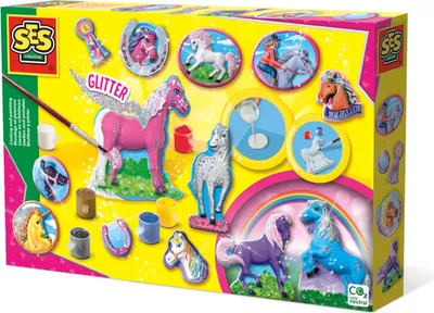 Produktbild von SES Creative 01155 Bastelset Fantasy Pferde Gips Gießen Bastelset, Guss-/Mal-Set für Kinder, 5 Jahr(e), Mehrfarbig