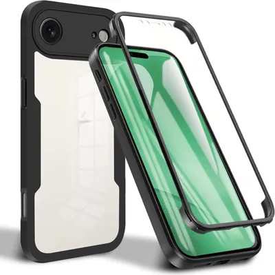 Image de Pour Apple iPhone 17 Air Full Body 360 degrés Acrylic Hybrid TPU Cover Noir