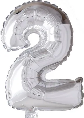 Obrázok produktu pre Fóliový balón číslo "2" strieborný 40 cm