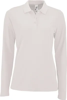 Obrázok produktu pre SOLS Dámska polokošeľa pique s dlhým rukávom PC2908 (XL) (biela)