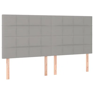 Produktbild von vidaXL Kopfteil Hellgrau 200 x 5 x 118/128 cm Stoff