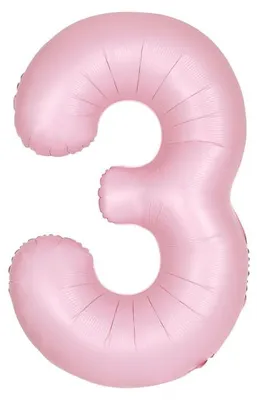 Produktbild von XL Folienballon rosa matt Zahl 3