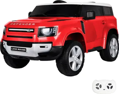 Produktbild von Land Rover Defender 90 Kinder Elektroauto 12V (1–6 Jahre) – Offiziell Lizenziert, mit Fernbedienung, Bluetooth, 2 Motoren, EVA-Reifen & Kofferraum – Kinder Elektrofahrzeug Rot