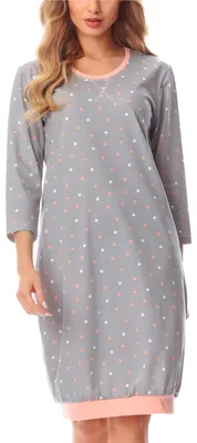 Image de Chemise de nuit pour femme Merry Style MS10-182 (gris à pois, taille L)