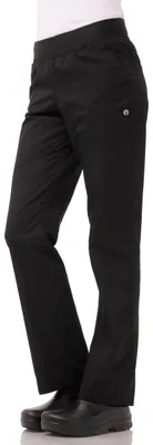 Damen Slim Fit Kochhose – leicht, schwarz, XXL