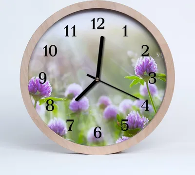 Produktbild von Holzuhr 30fi cm wanduhr - Blumen Blumen