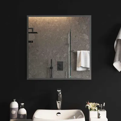 Image de Miroir de salle de bain LED, transparent, 60 x 60 cm, en verre trempé