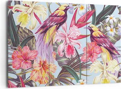 Produktbild von Bild auf Leinwand - Leinwandbild - Blume Vogel Sommer - 165x110cm - Wand Bild - Wanddeko - Leinwanddruck - Bilder - Kunstdruck - Wanddekoration - Leinwand bilder - Wandkunst - CE165x110-3485