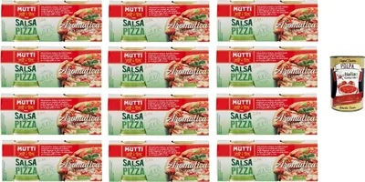 Produktbild von 12x Mutti Salsa per pizza Aromatizzata Aromatisierte Pizzasauce 2x210gr+ Italian Gourmet polpa 400g
