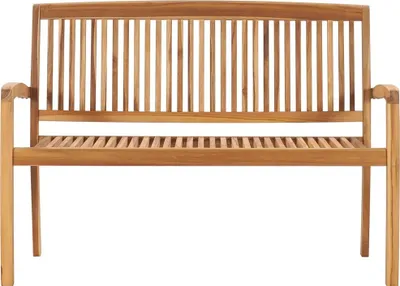 Produktbild von vidaXL Gartenbank 2-Sitzer Stapelbar 120 cm Massivholz Teak