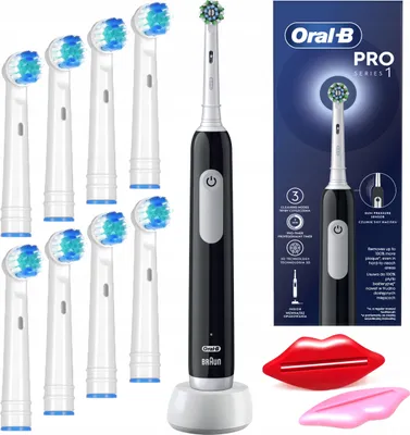 Produktbild von Oral-B | Elektrische Zahnbürste - Pro Series 1 - Schwarz - 3 Reinigungsmodi - Inklusive 8 Aufsätze