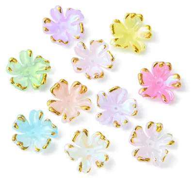 Acryl-Blumenperlenkappen, 100 Stück, 31,5 mm, DIY-Schmuck