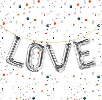 Immagine prodotto di Palloncino in foil con scritta Love, argento, circa 80 cm, per gonfiaggio ad aria
