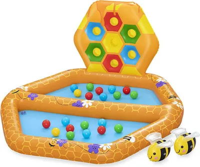 Produktbild von Bestway Aufblasbares Kinderbecken Bienen mit Bällen 127x119x61 cm +12 Monate Garten 52639