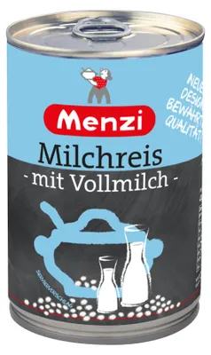Produktbild von Menzi Milchreis mit Vollmilch Kalt und Warm Rundkornreis 800g