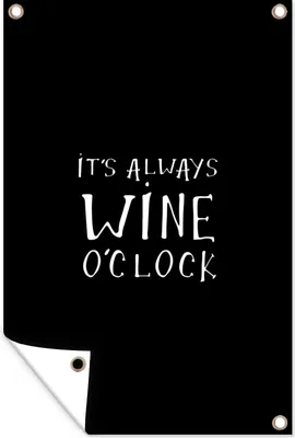 Produktbild von MuchoWow® 60x90 cm Outdoor-Poster Gartendeko Sichtschutz Garten Poster für den Garten  Wein - Zitat - Weine