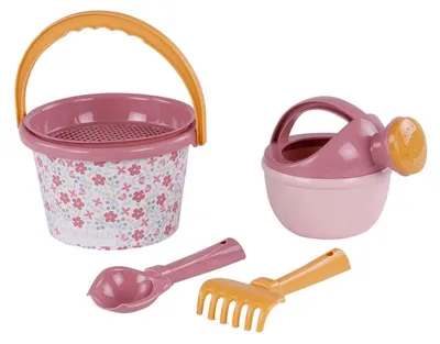 Produktbild von Little Dutch Strandset mit rosa Blumen, 5-teilig.