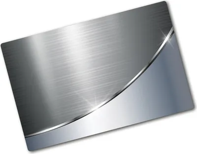 Produktbild von Tulup Glas Herdabdeckplatte - 80x52 cm - Glaskeramikkochfeld-Abdeckung Spritzschutz Glasabdeckplatte - Einteilig - Material-Textur - Metallcurve - Silber
