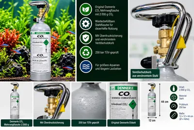Produktbild von Dennerle CO2 Mehrwegflasche, 2.000 g, CO2-Zylinder