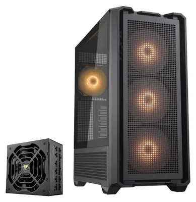 Produktbild von COUGAR Gaming-Gehäuse MX600 Full-Tower schwarz ARGB USB Type-C x1, USB-A 3.0 x2 + Netzteil GR 1000 80+ Gold vorinstalliert
